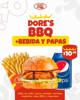 DORE'S BBQ + PAPAS Y BEBIDA