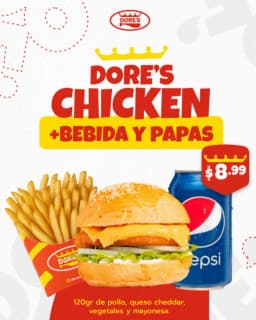 DORE'S CHICKEN + BEBIDA Y PAPAS